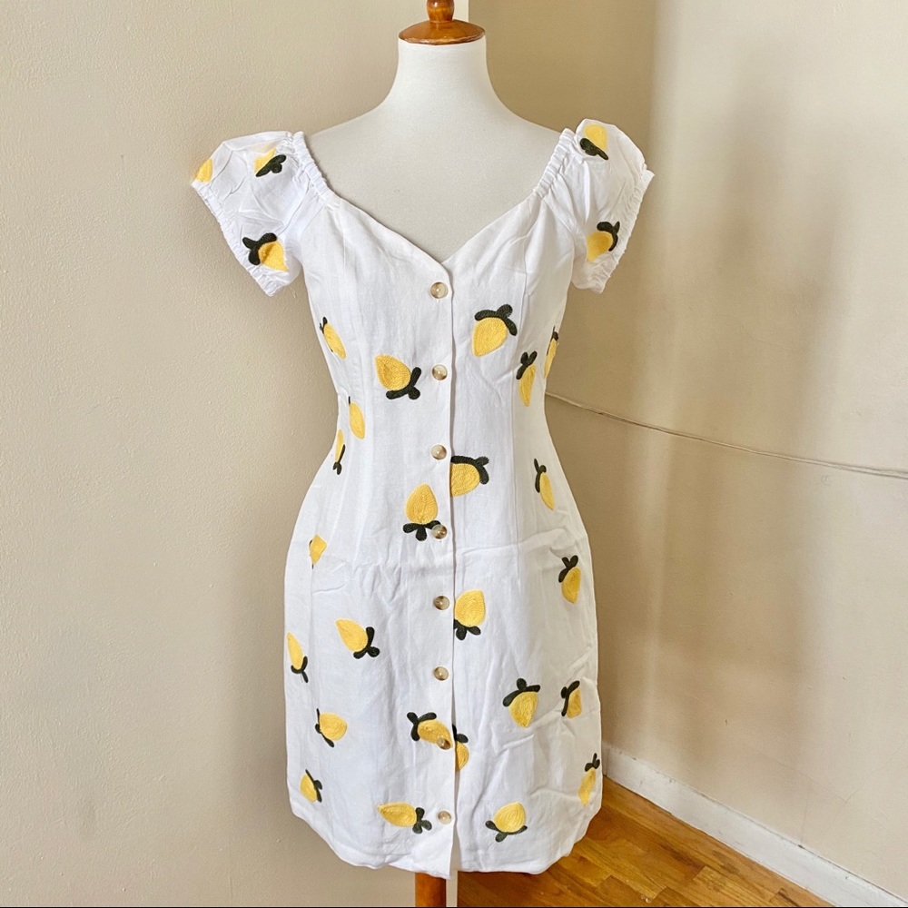 Red Carter Lemon Embroidered Dress - Picture 8 of 14